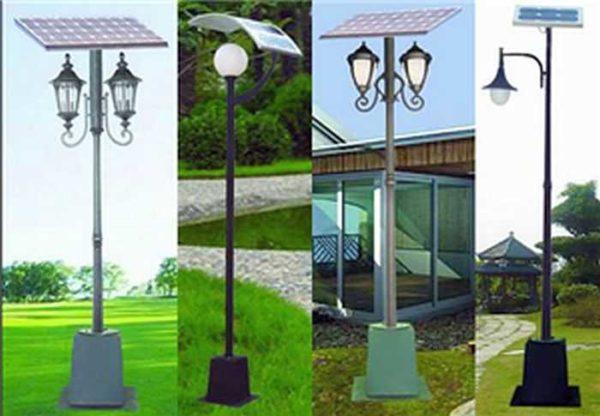 Solar lights on tall poles