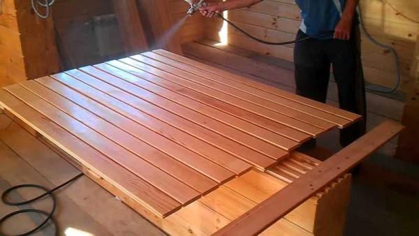 Paint each plank of lumber separately