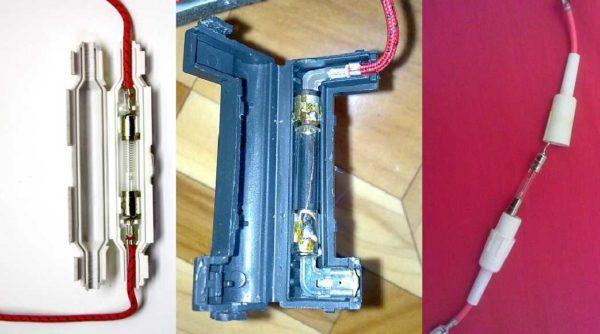 High-voltage fuses in microwave ovens can stand in a protective casing