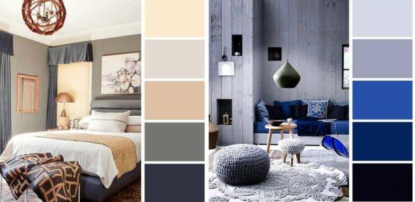 Combination of gray with other colors to create a harmonious interior