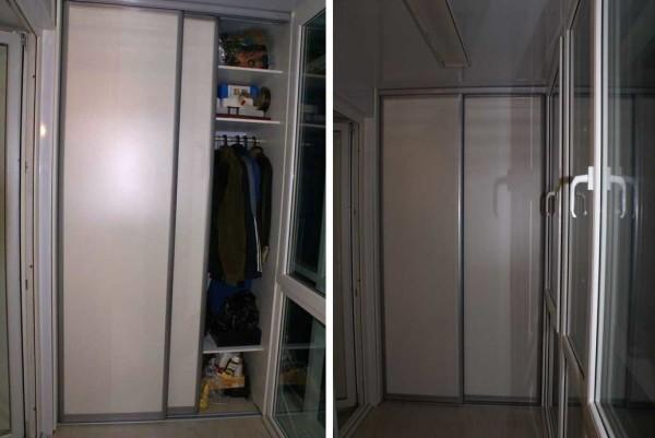 A closet on the balcony for storing things