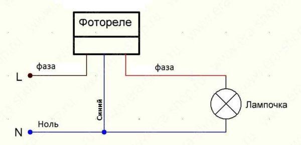 Wiring diagram of photoreluver for lighting (lantern)