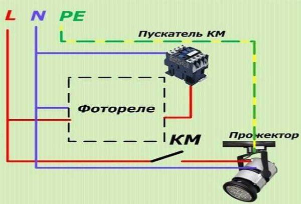 Wiring diagram for day-night sensor with starter