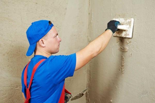 Decorative stone is laid on flat walls