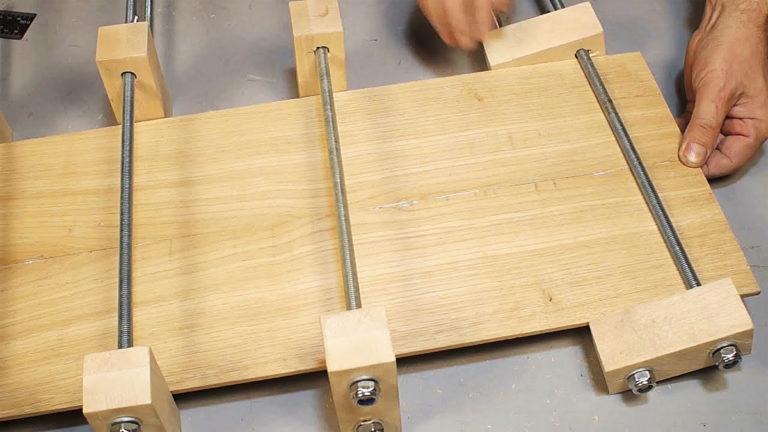 Gluing the worktop without clamps