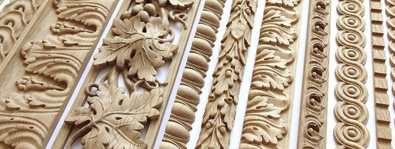 Carved wood planks