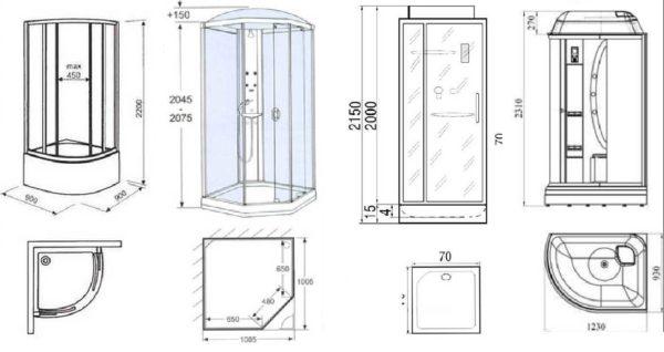 What shape is a corner shower