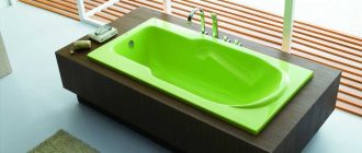 Dimensions of the bathtub: steel, cast iron, acrylic