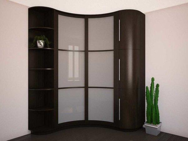 MDF allows you to create rounded shapes for furniture. Such closets are called radial closets