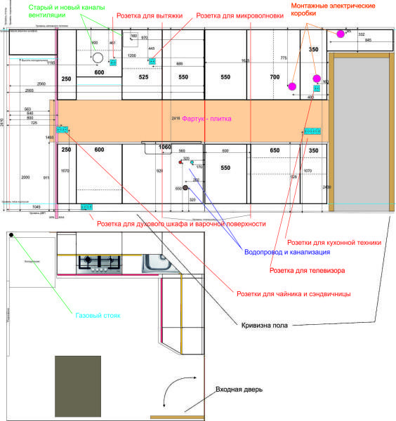 Scheme of engineering systems and electrical conduits