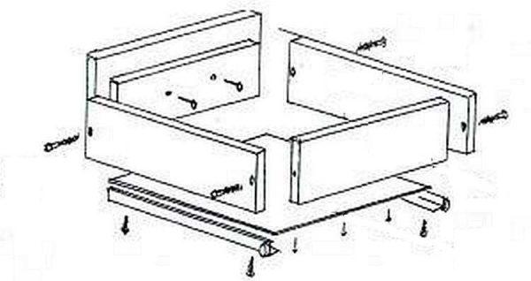 How to assemble a kitchen set: drawer assembly diagram