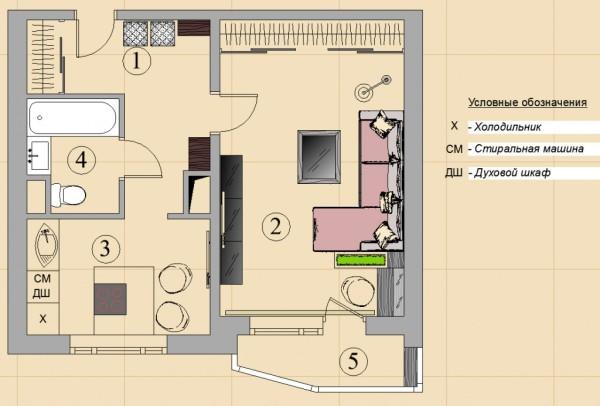 It is most convenient to arrange furniture on the plan - you don't have to lug it around