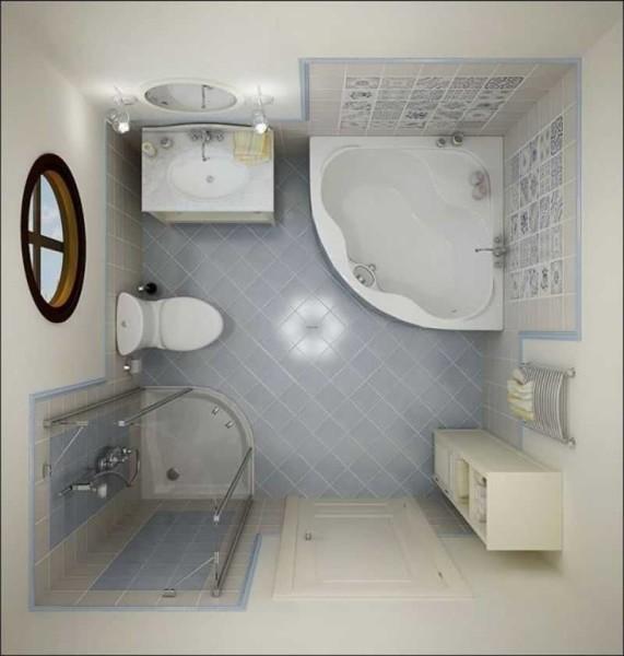 A variant of the layout of a small bathroom