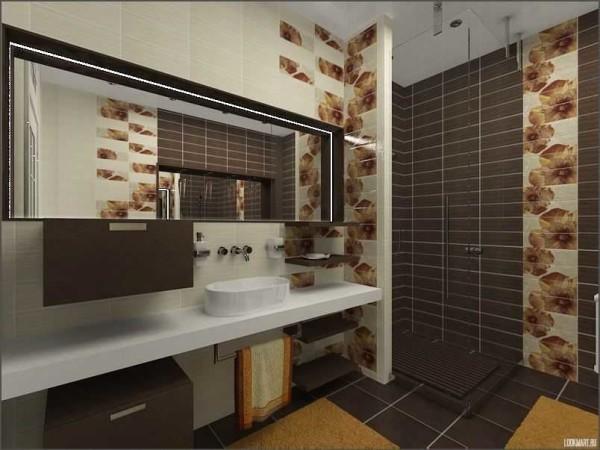 White and brown bathroom decor