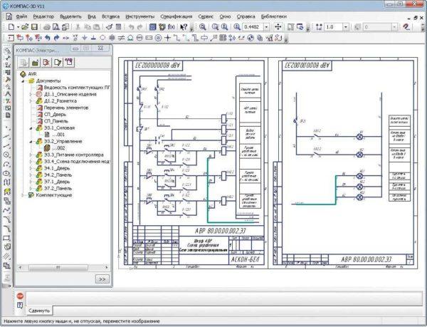 Example of a circuit created in Compass Electric