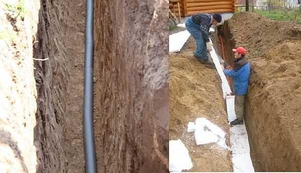 Even if the ditch is dug below freezing, it is better to insulate the pipes after all