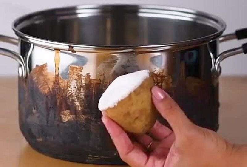 How to clean a burnt pot