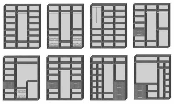 Filling options for a small width closet compartment