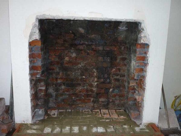 Fireplace after plastering