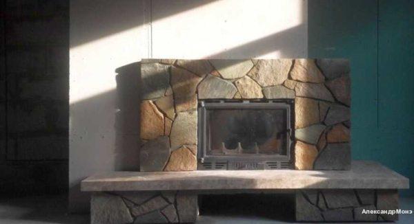 Stone fireplace surround