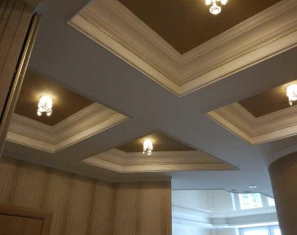 A coffered ceiling can hide beams, pipes and other unsightly elements 