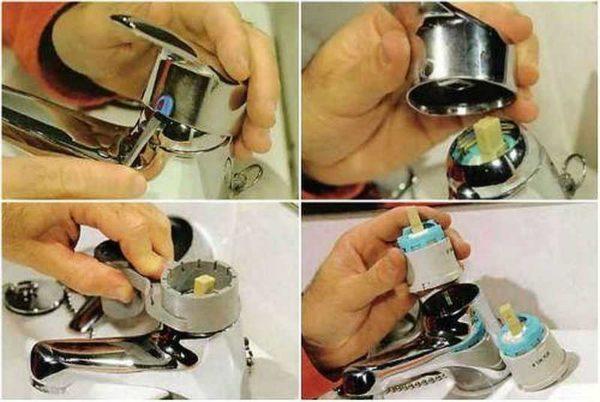 How to disassemble a faucet with a cartridge