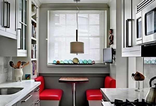 Move the dining area to the side - under the window