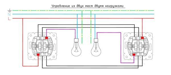 Wiring principle of two-way switches