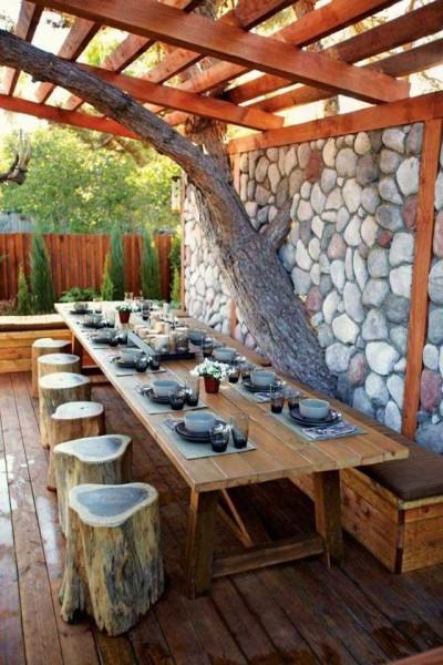 pergolas with summer kitchen photo