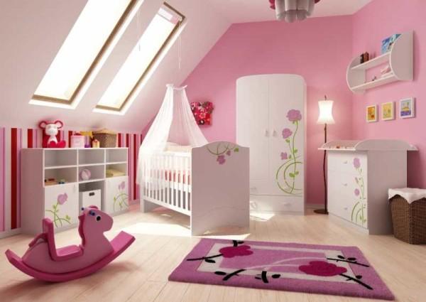 A room for a newborn in the attic - lots of light is great