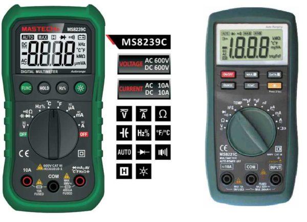 Automatic multimeters have only measurement types on the scale