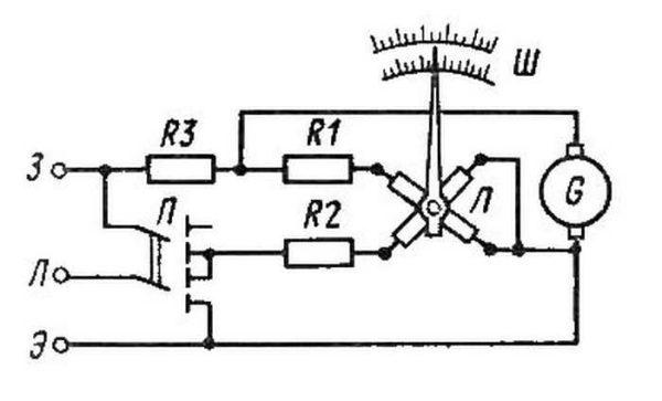 Approximate circuit of a magaommeter