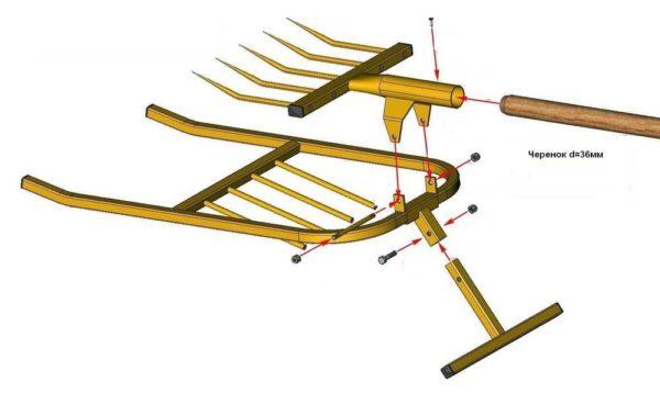 Assembly drawing of the wonder shovel