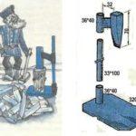 Vertical mechanical wood chipper: drawing with dimensions