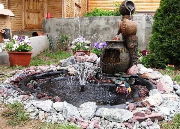 classic style fountain in a country house