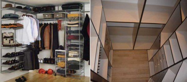 Closet in the pantry: wire drawers and shelves or LDPE pieces 