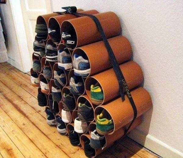 Plastic pipe shoe storage system...