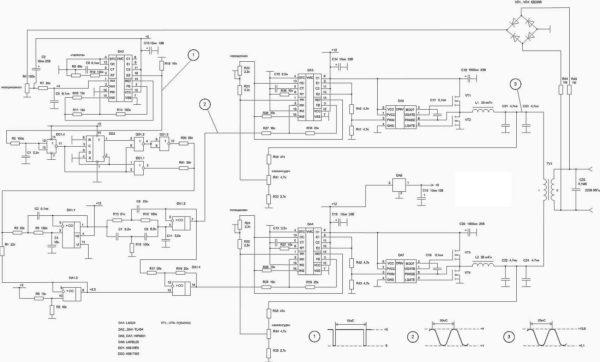 Diagram of 12 200 inverter with pure sine wave output 