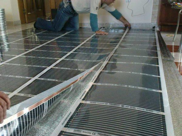 It is better to install laminate or linoleum flooring than a film floor heating system.