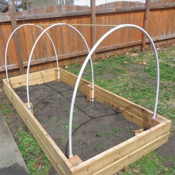 The greenhouse arcs are fixed inside the frame