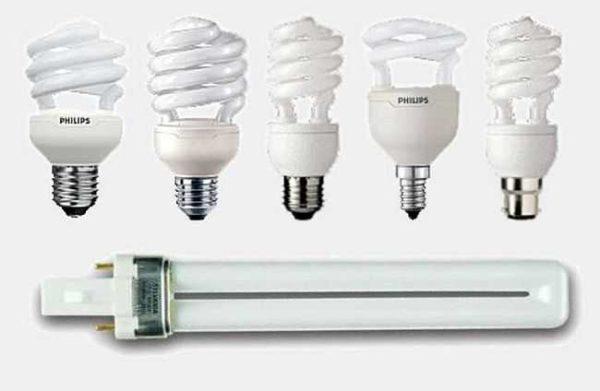 Compact fluorescent bulbs can be used in place of household tubular bulbs, but there are no special ones available