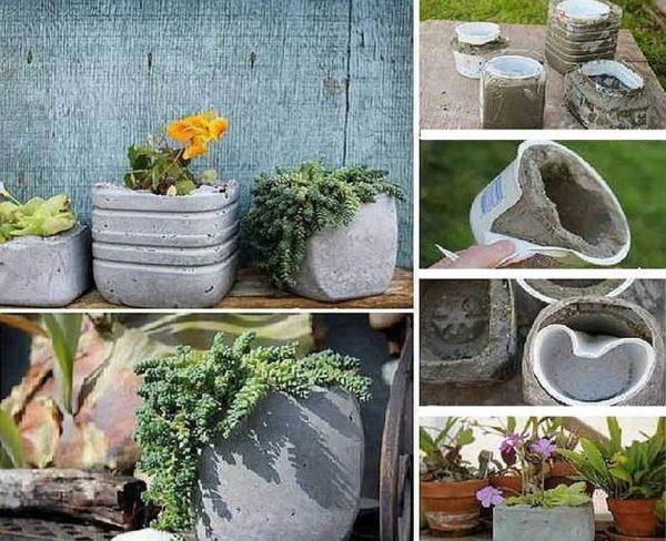 Any container can be used for making a concrete vase