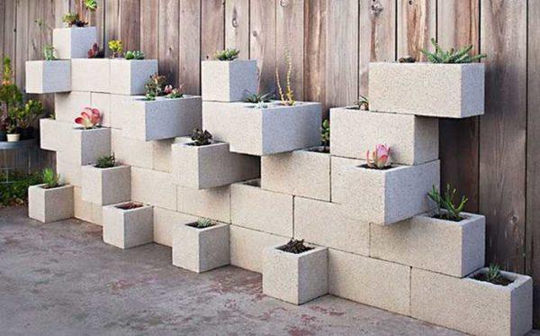 Concrete block vases