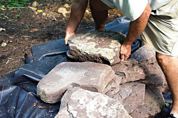 Laying out the stones