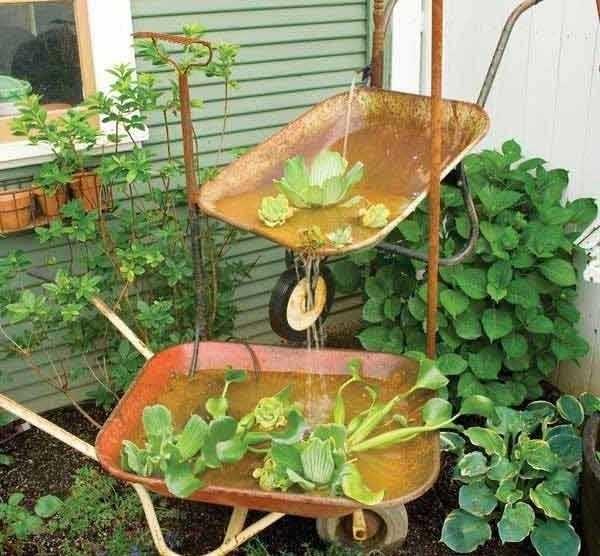 garden waterfall with your own hands photo