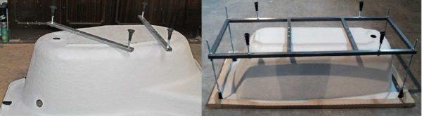 Options for acrylic bathtubs - legs and frame