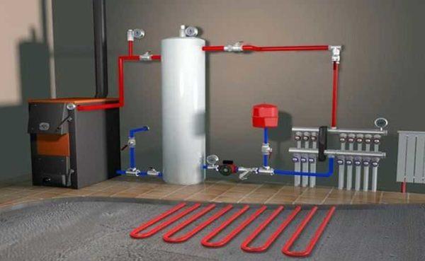 All underfloor heating systems are forced - the coolant will not pass through such large circuits without a pump