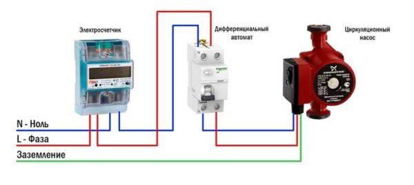 Circulation pump electrical connection diagram