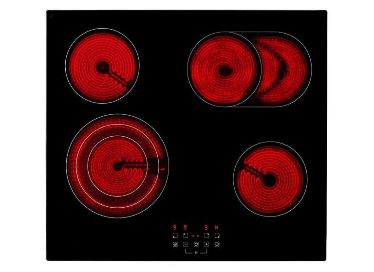 Induction hob with burners of different diameters