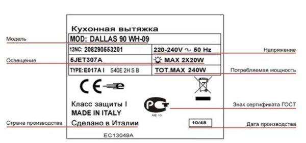 An example of a nameplate with basic technical information. Something like this is found on all equipment